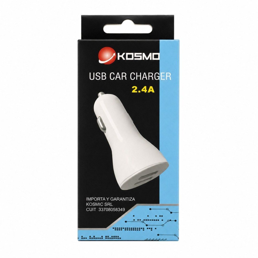Cargador USB Auto Kosmo 5V 2,4A