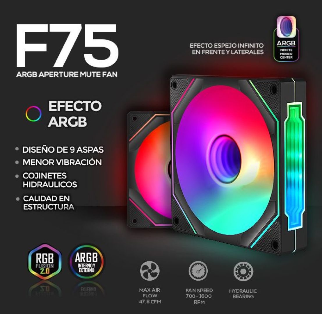 Cooler 120mm Sentey F75 ARGB - imagen 2