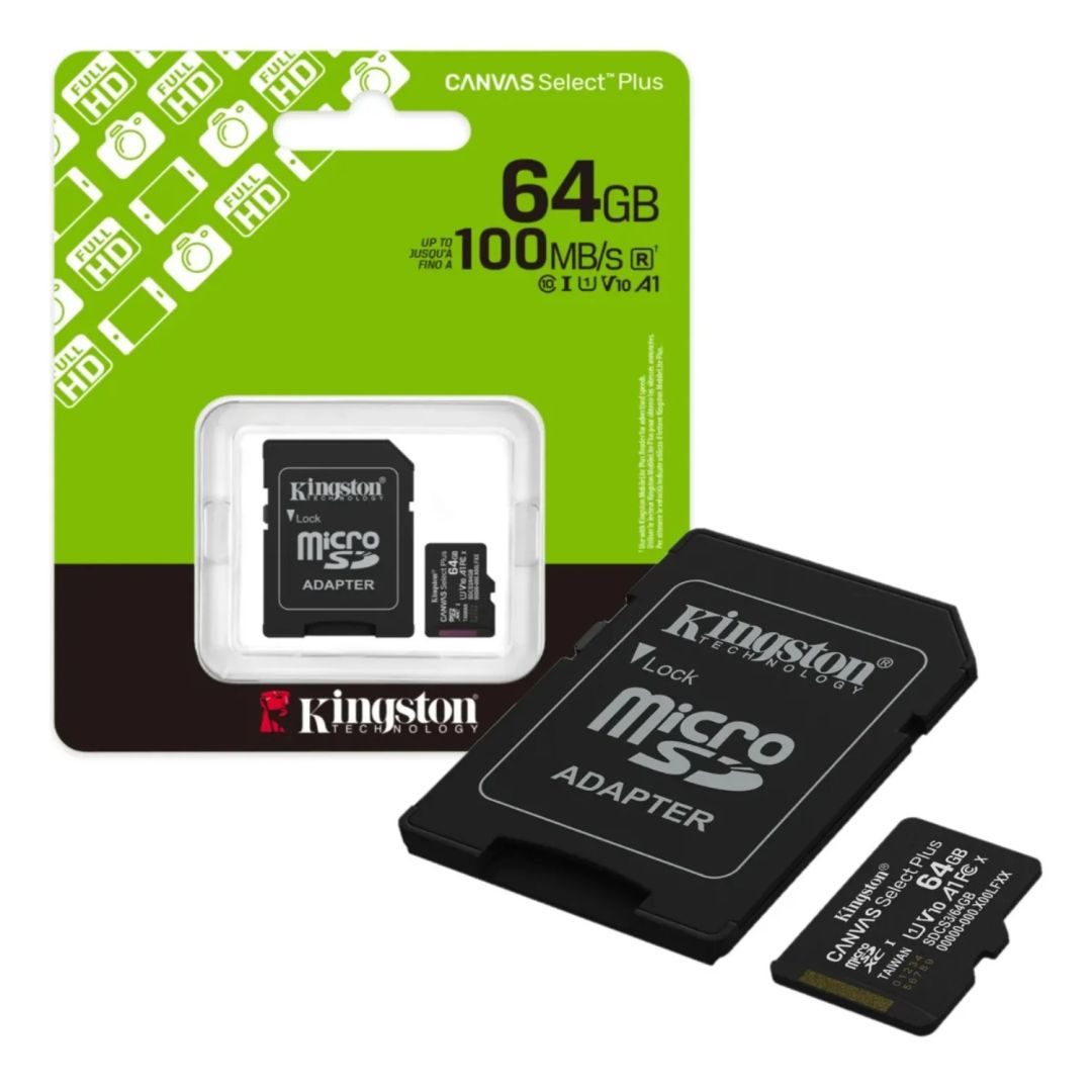 Memoria MicroSD 64 Gb Kingston Class 10 (100 Mb/s)