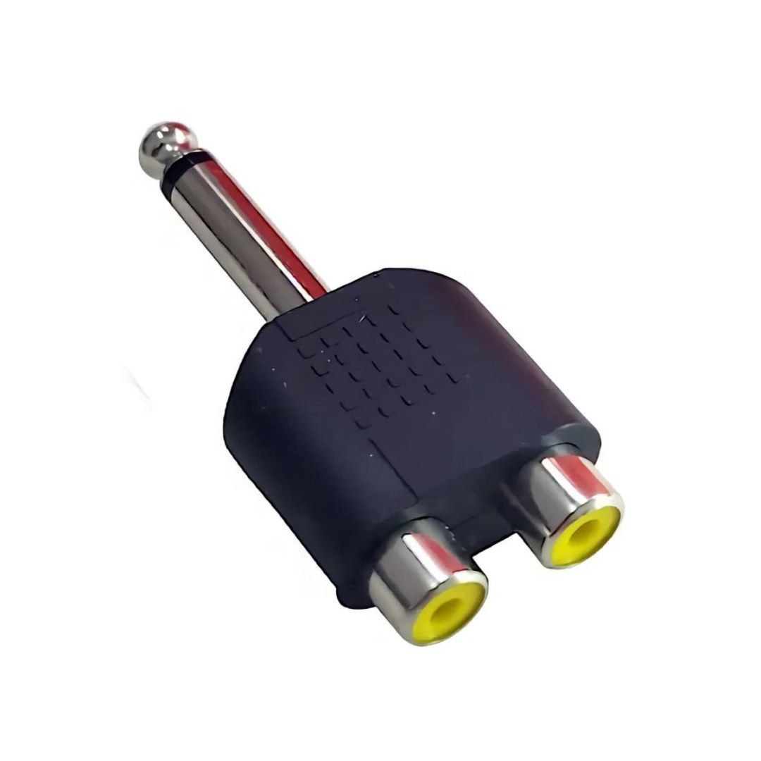 Adaptador RCA x2 a Plug 6.3 F/M Mono