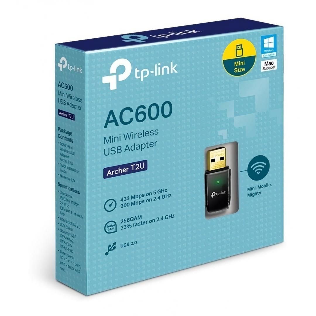 Red USB Wifi Archer T2U AC600 (2.4 y 5Ghz Dual Band) - imagen 2