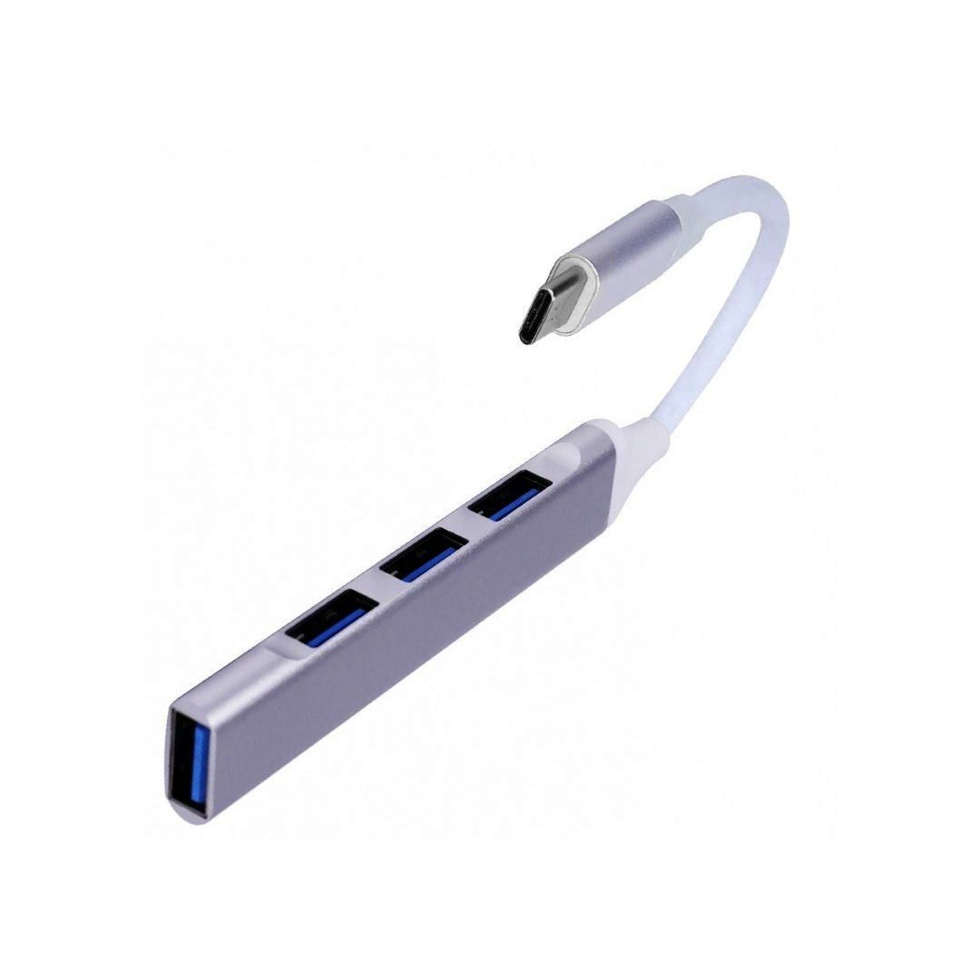 HUB USB Tipo-C 4 puertos Metalic