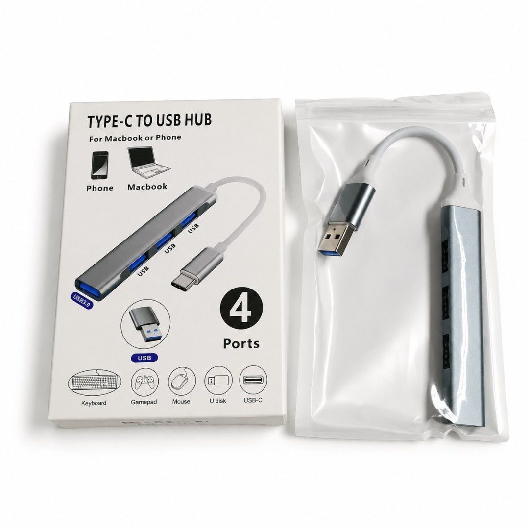 HUB USB Tipo-C 4 puertos Metalic - imagen 2