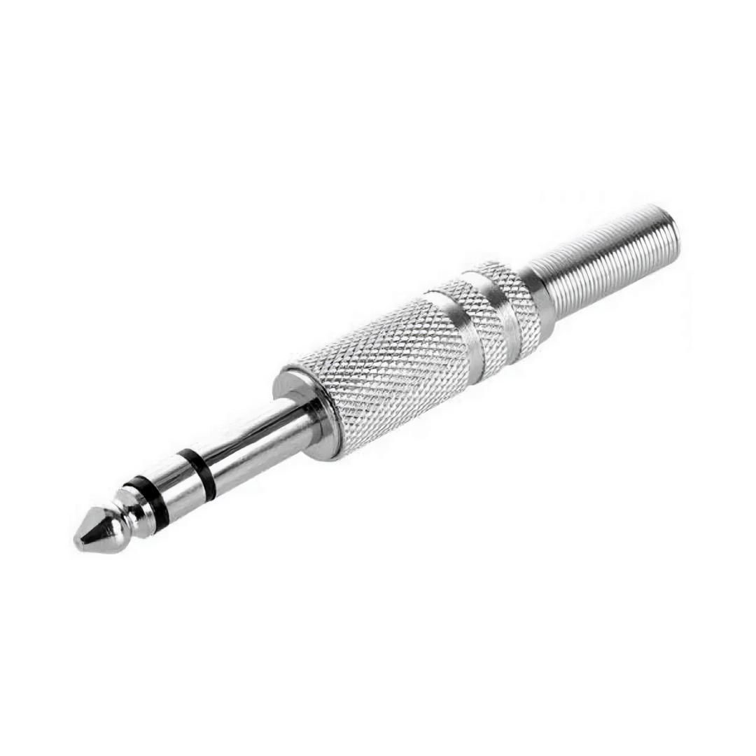Conector Plug Estereo 6.3 mm METAL Plateado